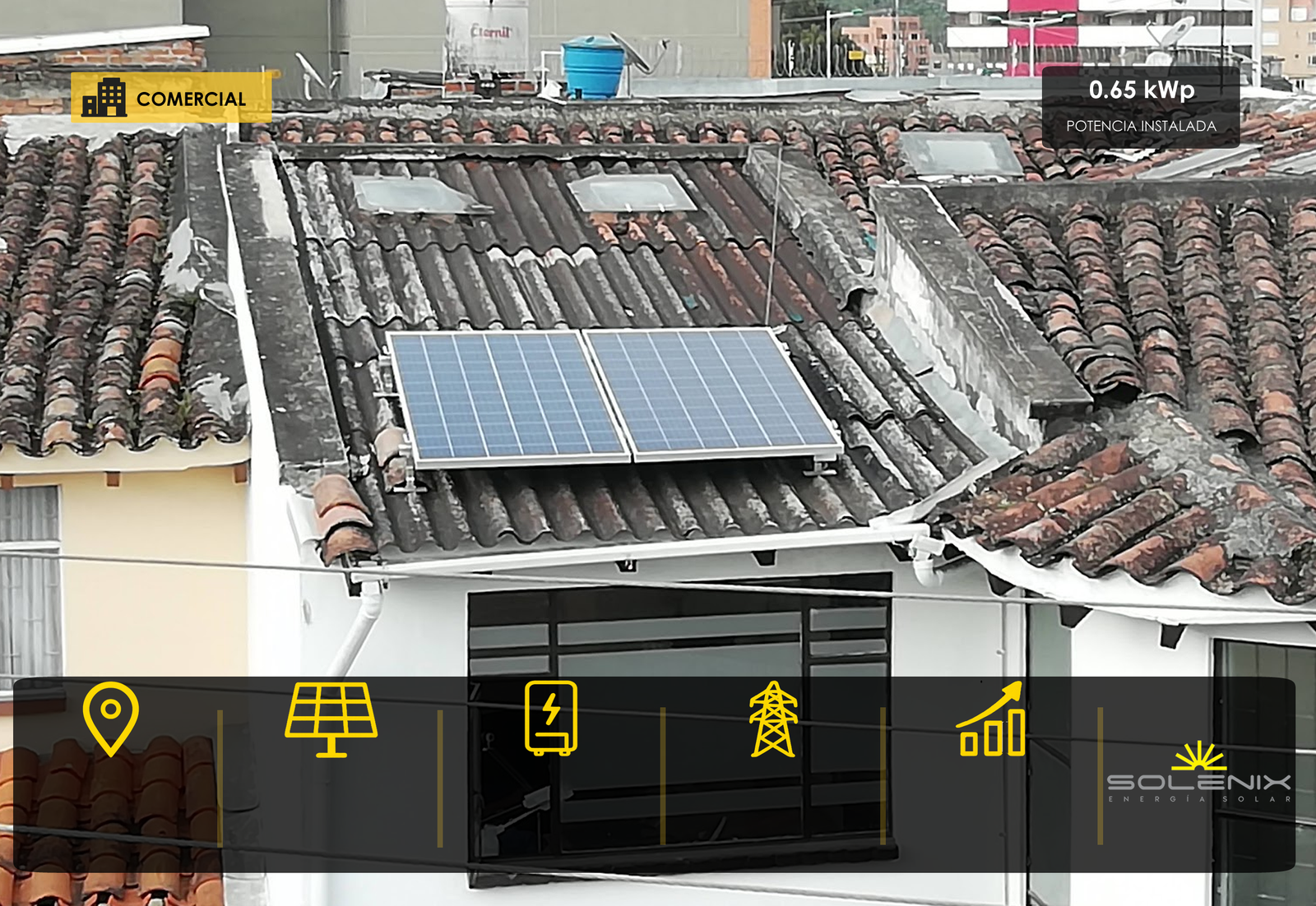 Proyecto comercial COM01 de energía solar en Pasto, Nariño
