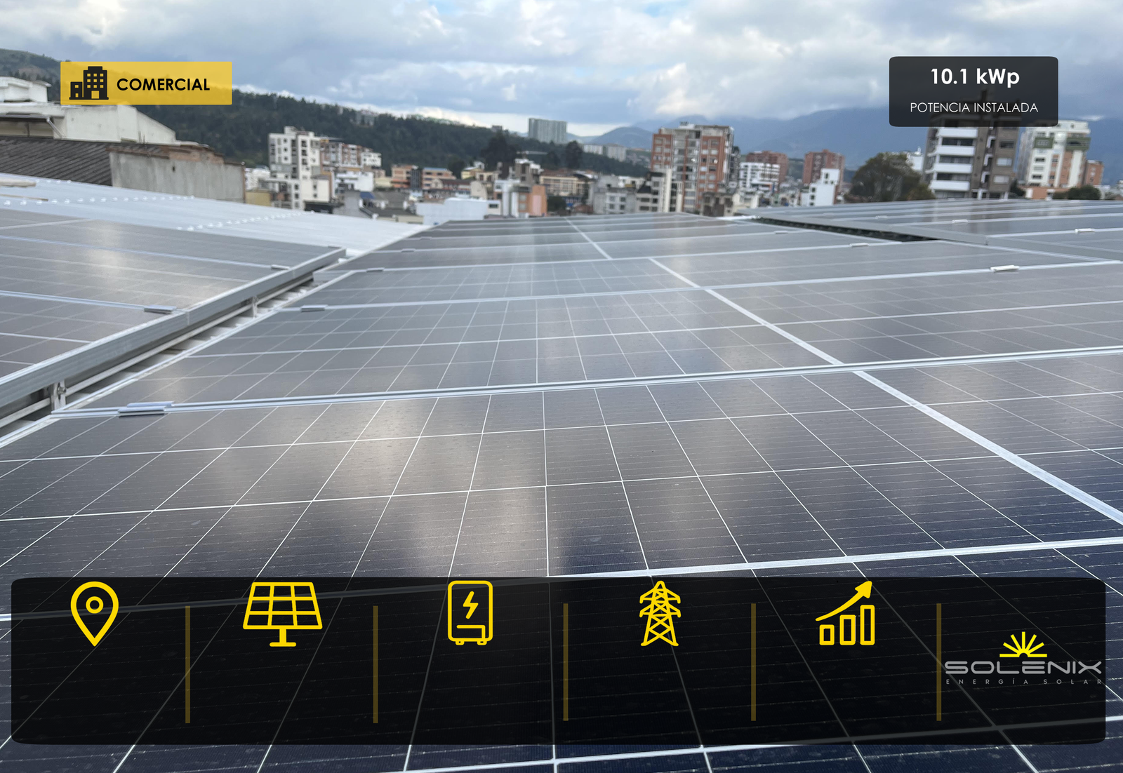 Proyecto comercial COM02 de energía solar en Pasto, Nariño