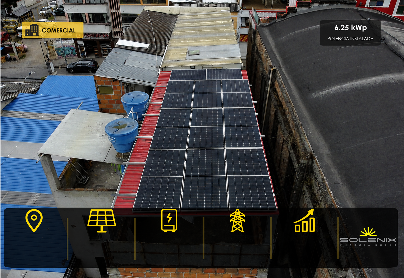 Proyecto comercial COM03 de energía solar en Pasto, Nariño