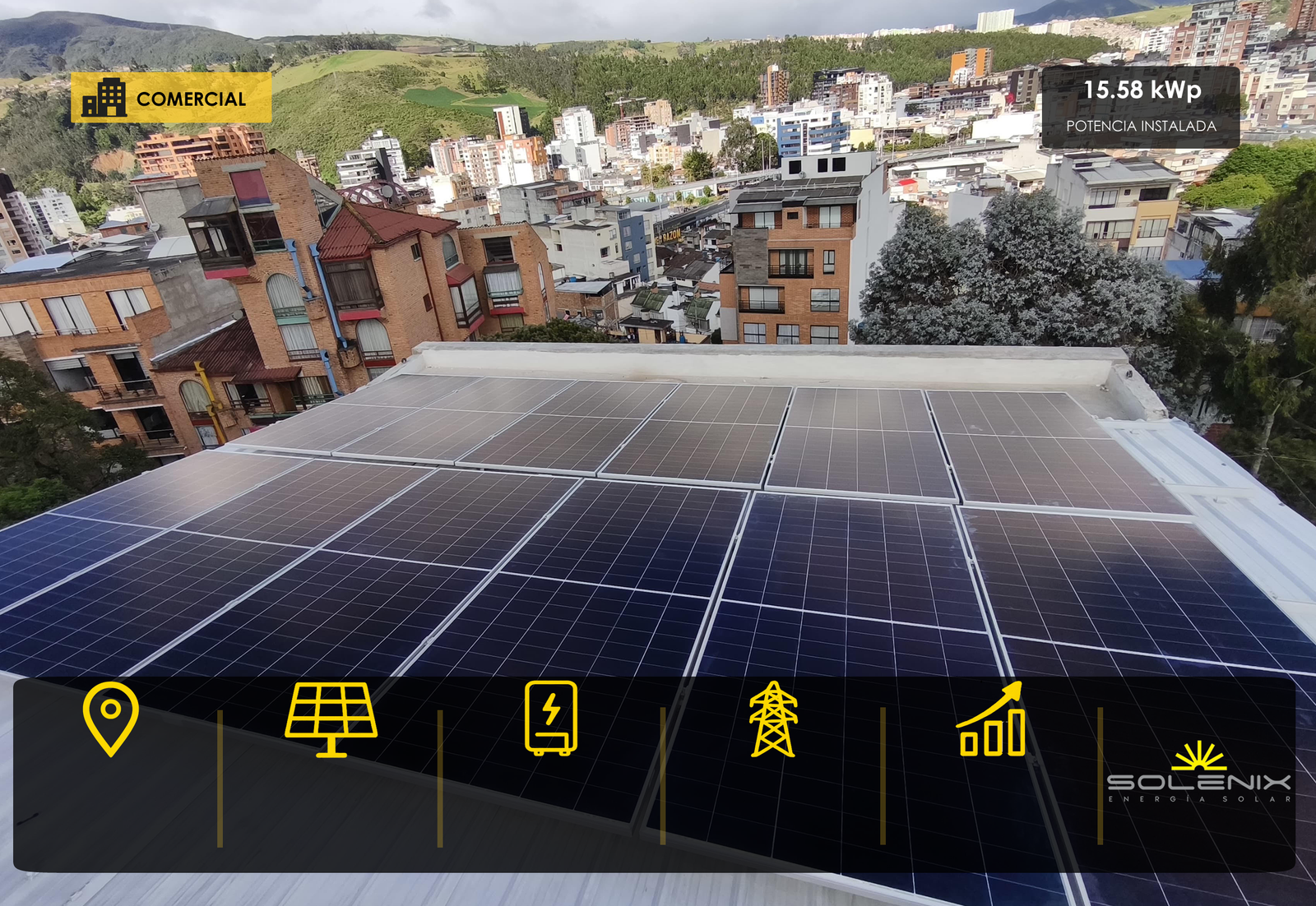 Proyecto comercial COM04 de energía solar en Pasto, Nariño