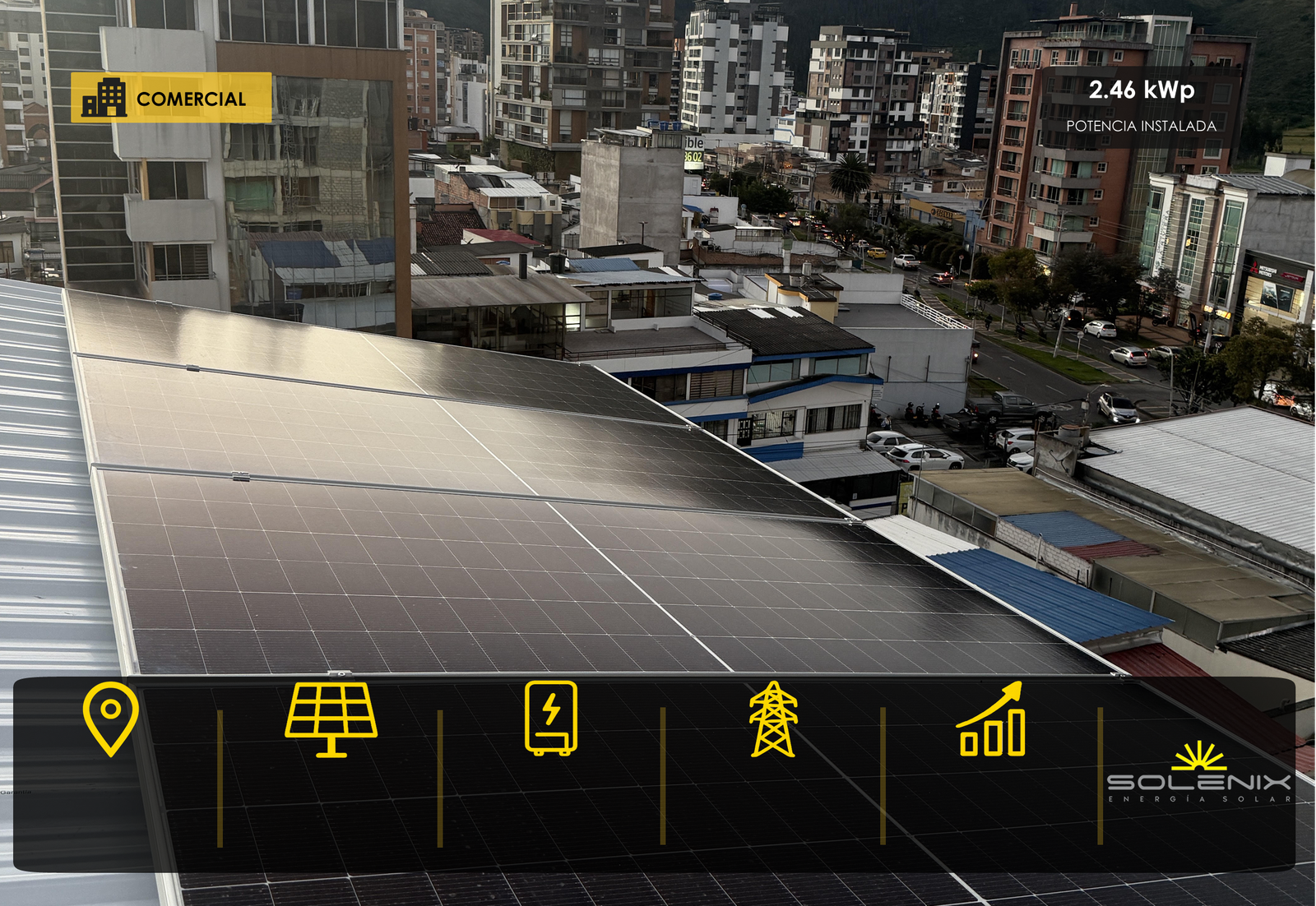 Proyecto comercial COM06 de energía solar en Pasto, Nariño