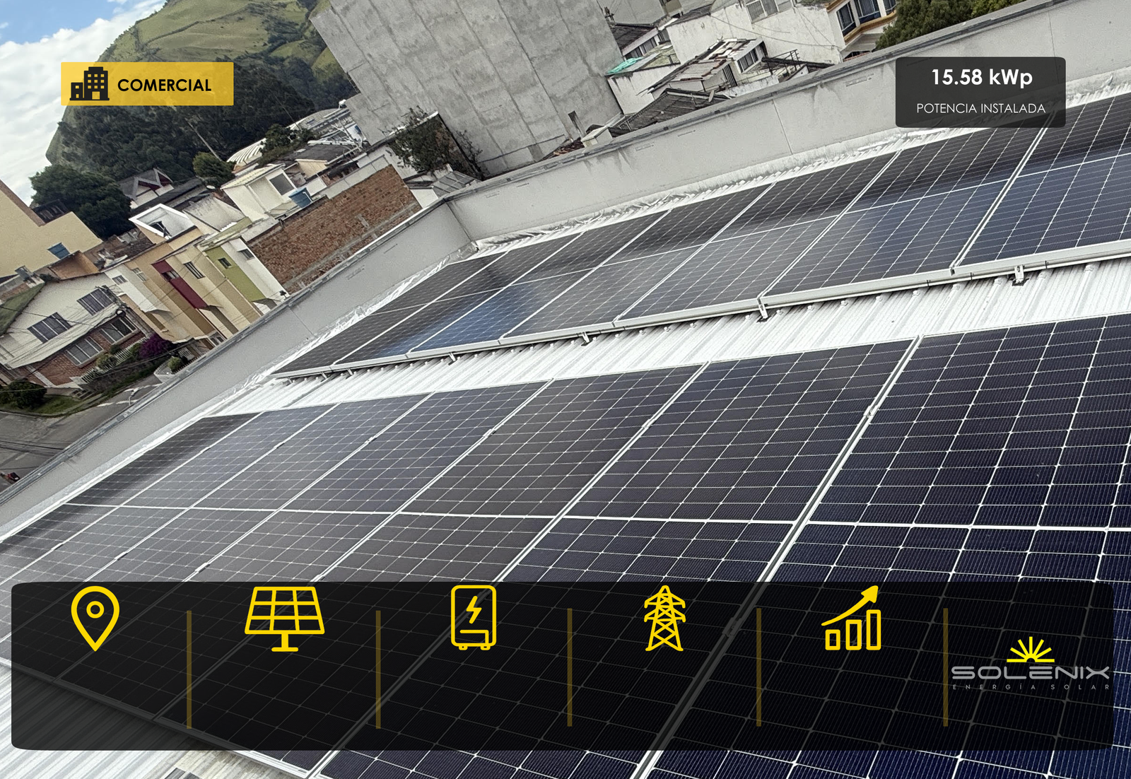 Proyecto comercial COM08 de energía solar en Pasto, Nariño