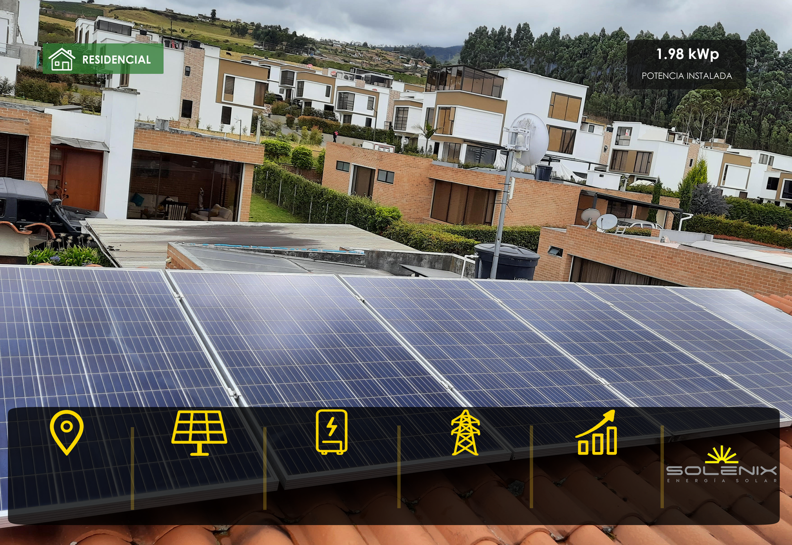 Proyecto residencial RES02 de energía solar en Pasto, Nariño