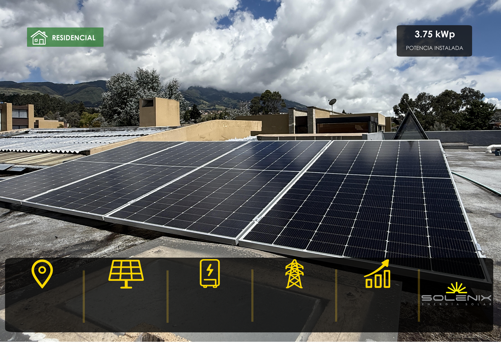 Proyecto residencial RES09 de energía solar en Pasto, Nariño