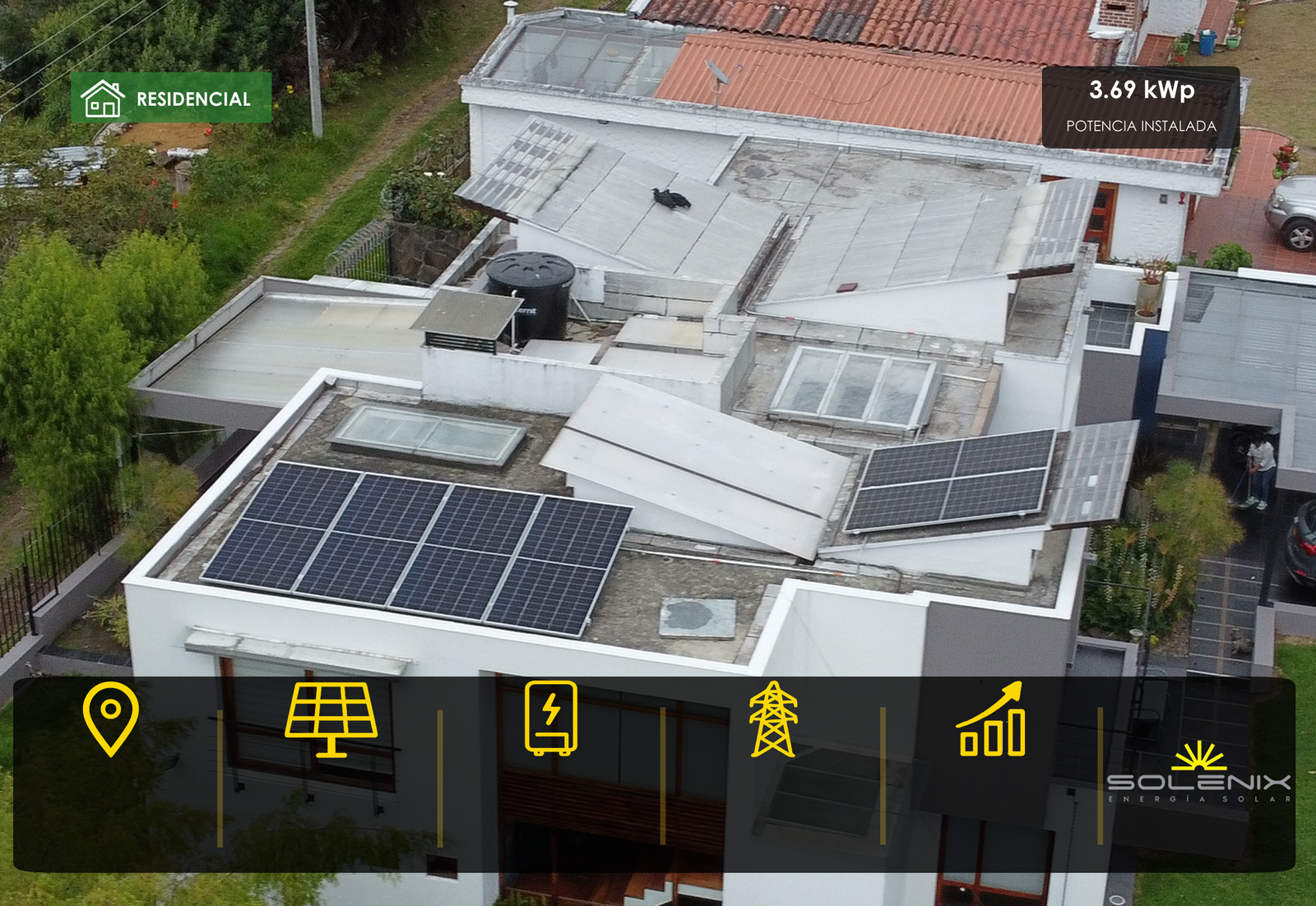 Proyecto residencial RES10 de energía solar en Pasto, Nariño
