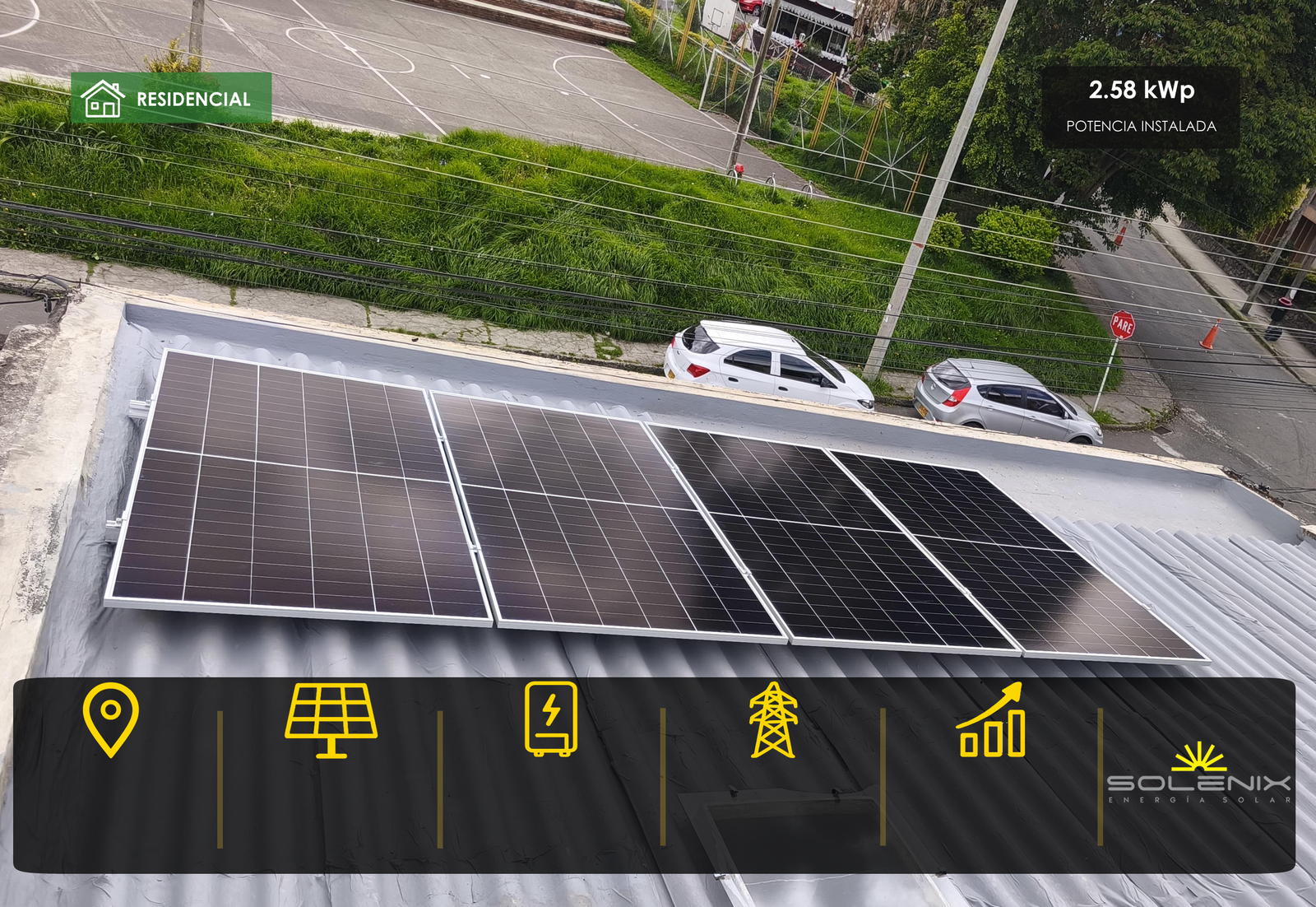 Proyecto residencial RES11 de energía solar en Pasto, Nariño